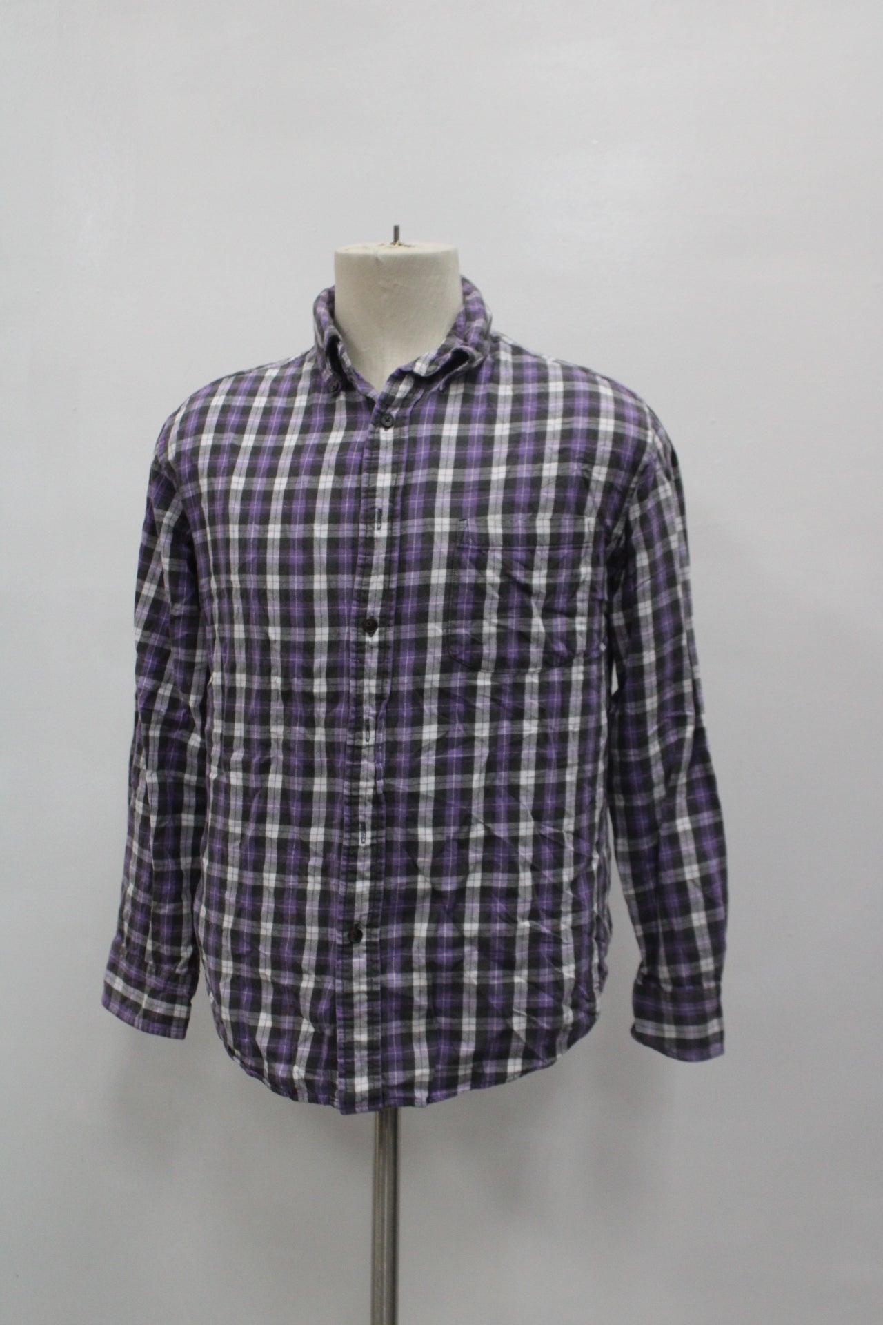 S.T John's Bay Men's Flannel Shirt Purple M Pre-Owned