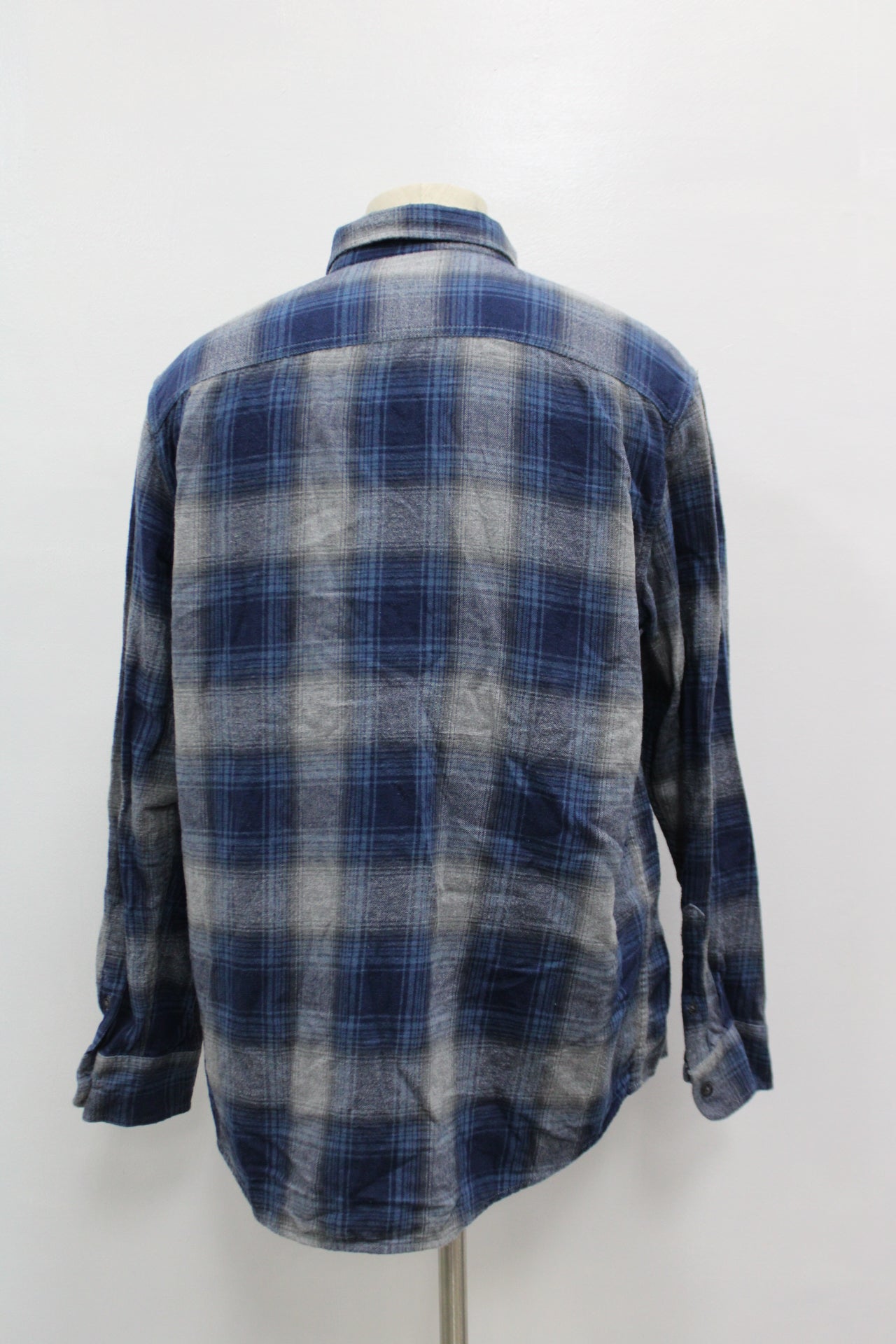 George Men Flannel Shirt Pre-Owned Blue L 1067UHA5