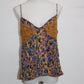 Free People Women's Little Dreams Printed Lace Camisole in Ochre Combo Size Small