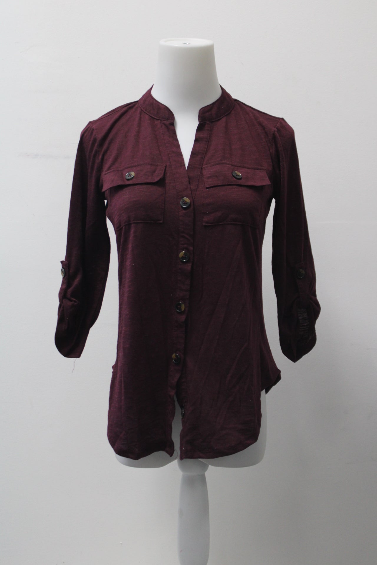 No Boundaries Women's Top Burgundy XS Pre-Owned