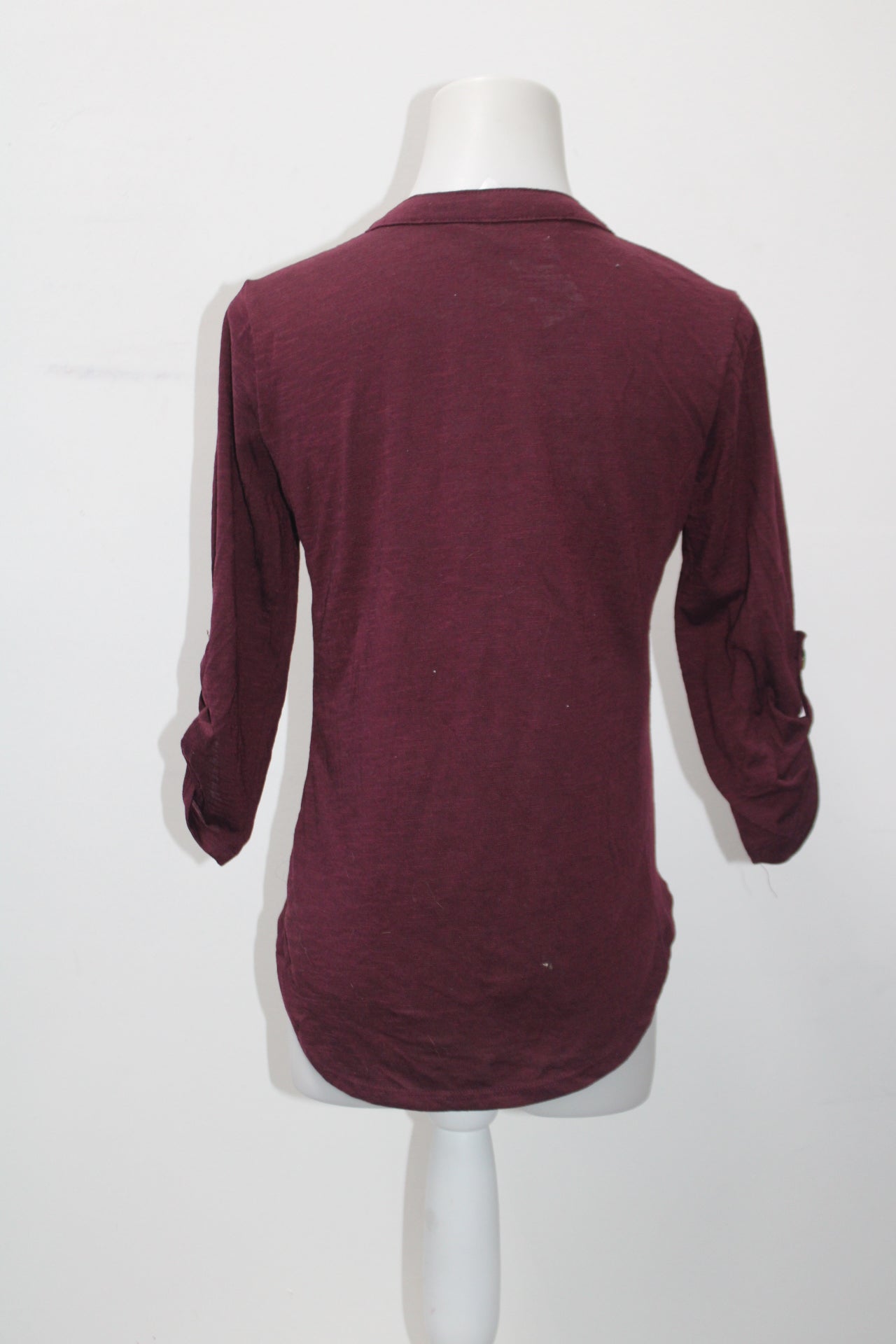 No Boundaries Women's Top Burgundy XS Pre-Owned