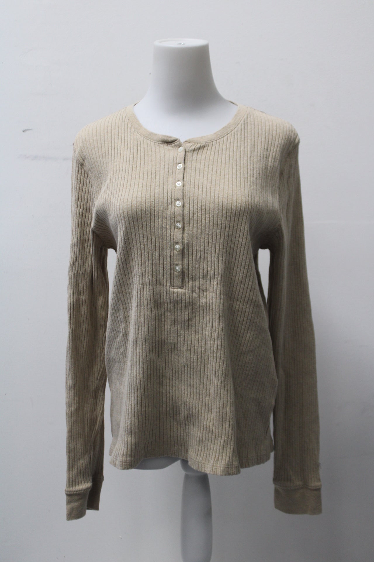 Land's End Women's Top Beige 14-16 Pre-Owned