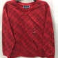 KAREN SCOTT  Fleece Ventplaid Sweatshirt Bright Red PS