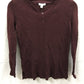 CHARTER CLUB Long Sleeve Solid Vneck Pullover Dark Red PS