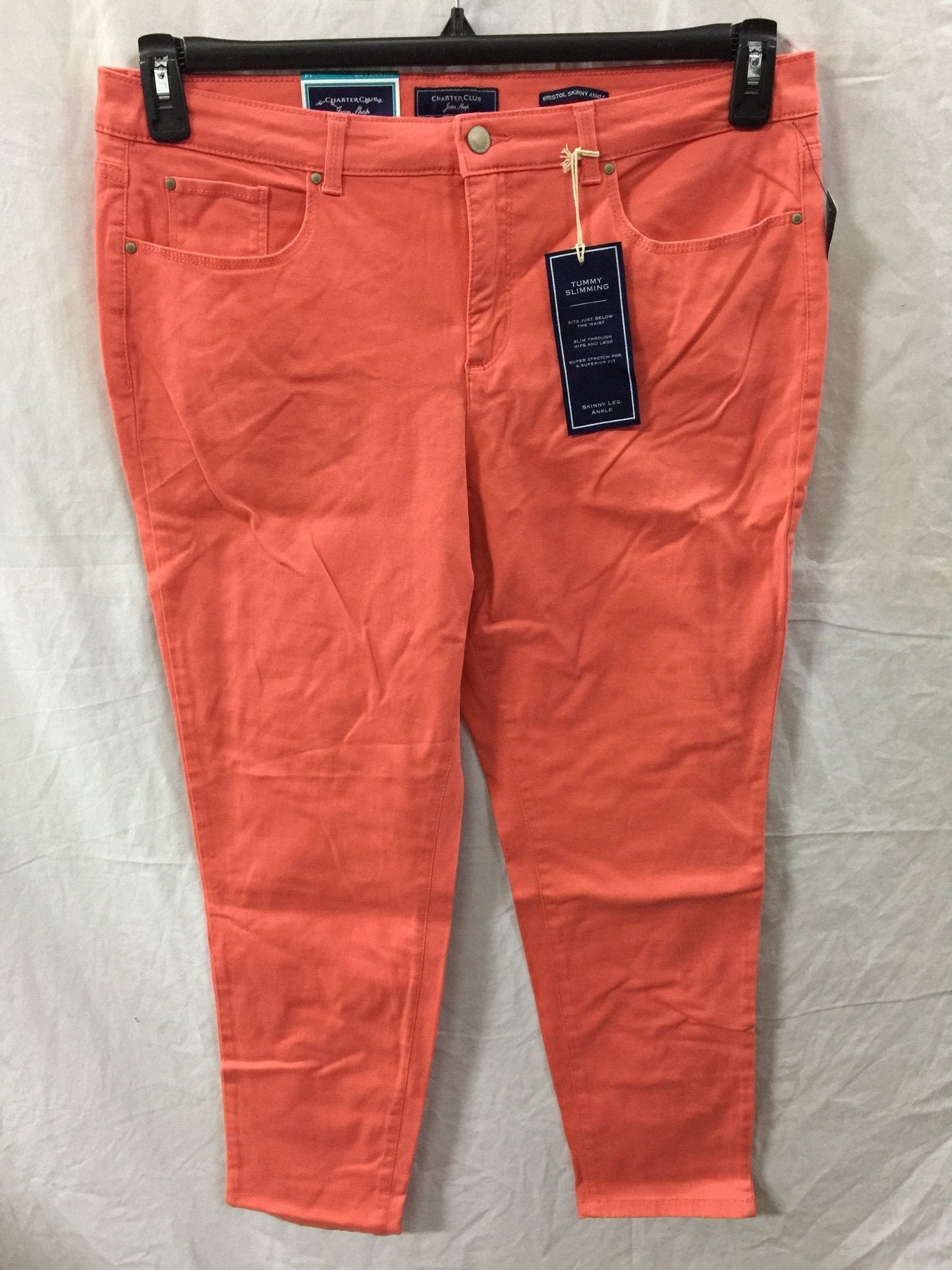 Charter Club Jeans, Modern Straight-Leg Ankle Retro Coral 14