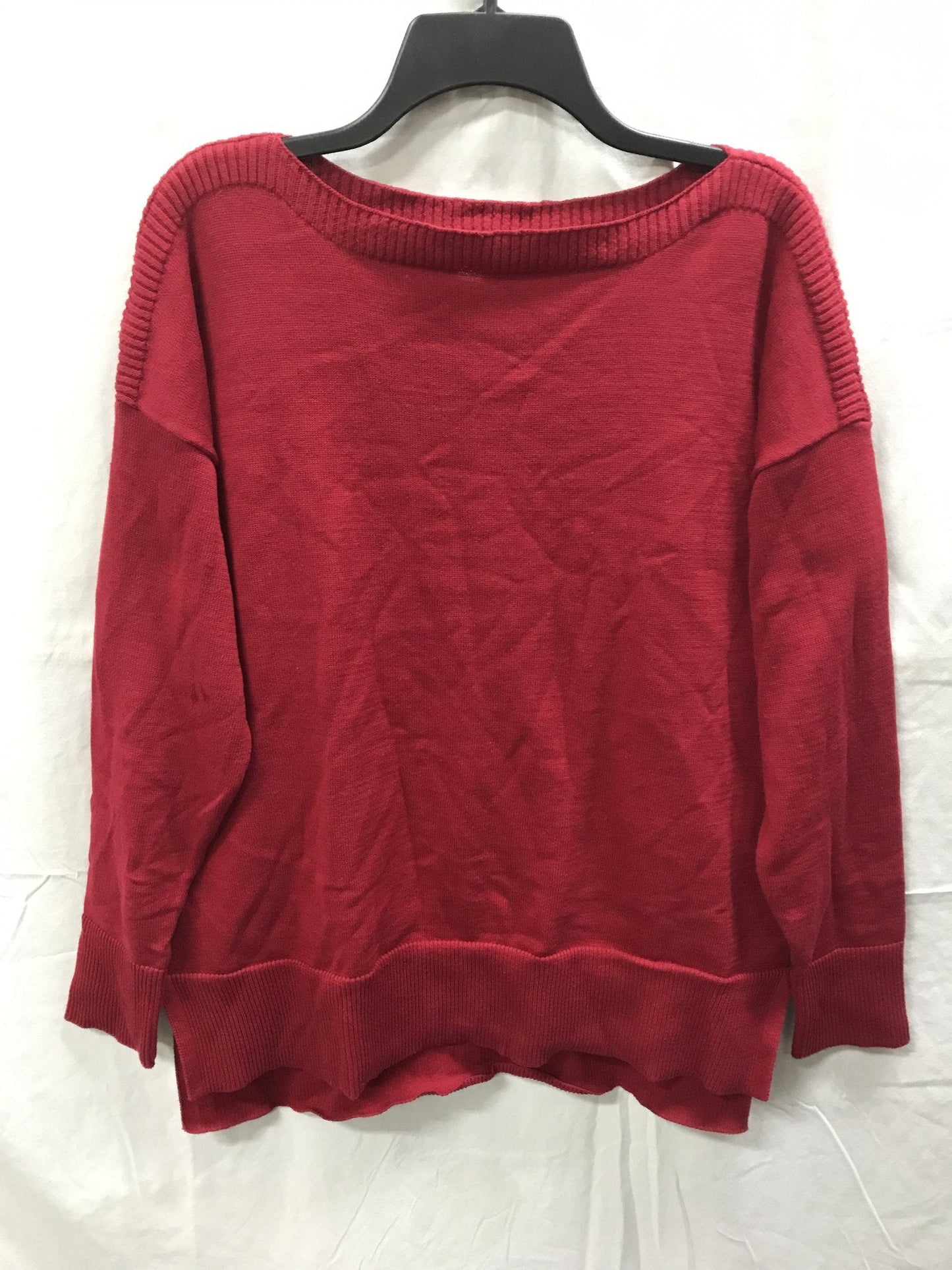 MAISON JULES Sweater Solid Boatneck Medium Red XL