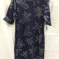 Karen Scott Elbow Foil Flare Dress Navy PS