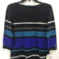 KAREN SCOTT Kirsten Stripe 3/4 Sleeve Sweater Black PM
