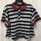 RULES OF ETIQUETTE Womens Boxy Polo Top Navy LARGE