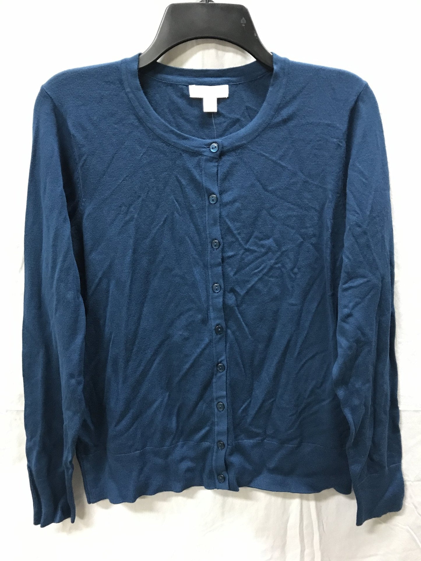 CHARTER CLUB Sweater Solid Cardigan Blue LARGE