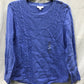 CHARTER CLUB Long Sleeve Solid Placed Cable Pullover Cerulean Sky 2XL