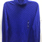 KAREN SCOTT Long Sleeve Dot Dream Mock Sweater Dark Blue PM