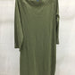 KAREN SCOTT 3/4 Button Shoulder Dress GREEN XS
