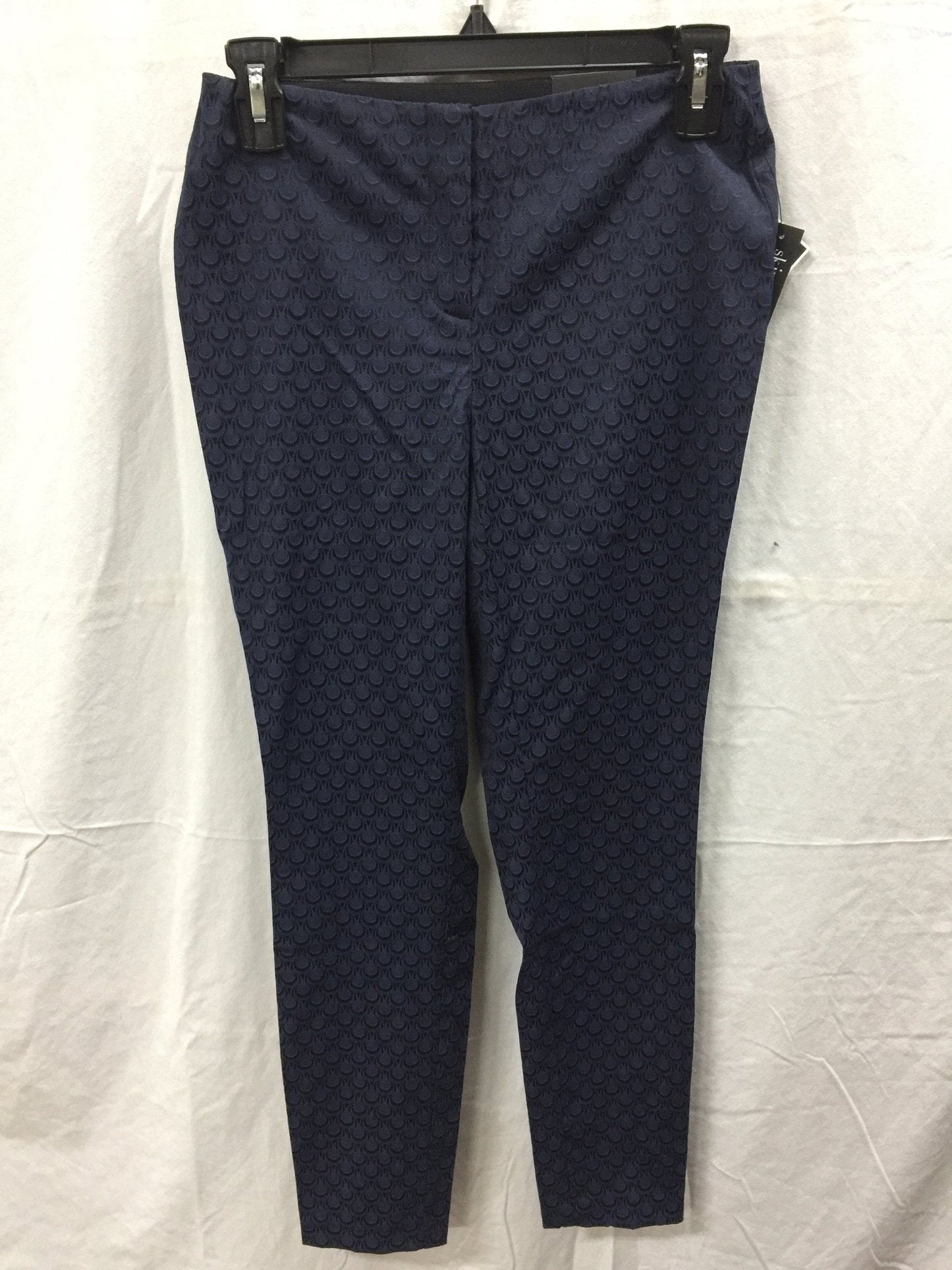 Alfani Petite Printed Skinny Pants Teardrop Navy 4P