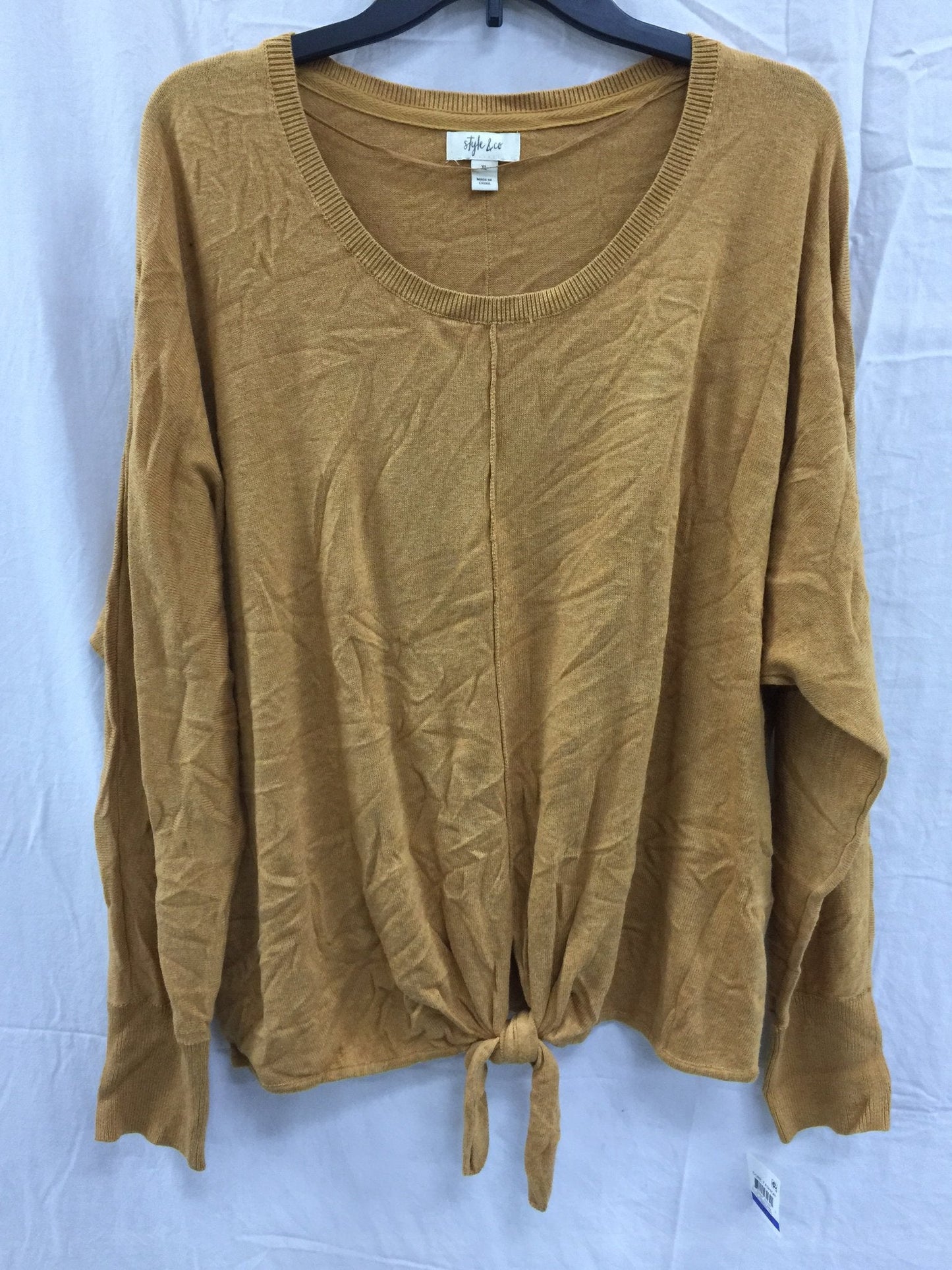 Style & Co Sweater Tie Front Pullover Ginger XL