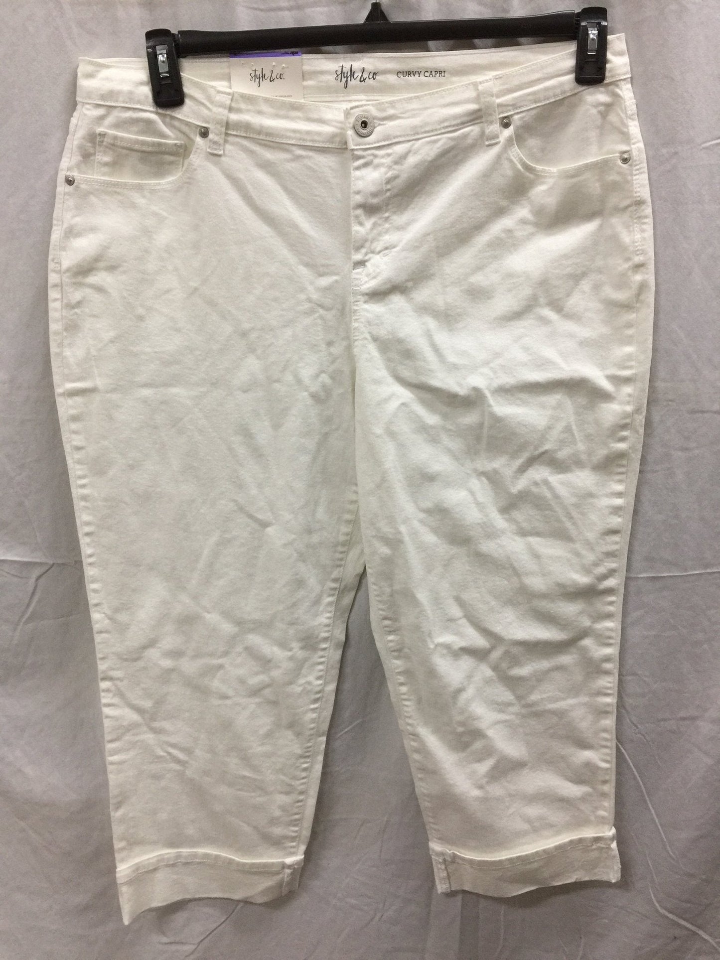 Style Co Curvy Capri Jeans Bright White 18