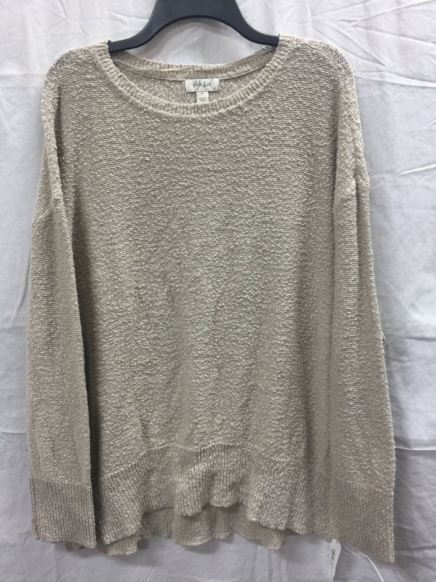 STYLE & CO Sweater Test Oversize Pullover Lt Beige LARGE