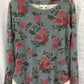 Style & Co Long Sleeve Mix 2fer Top Gray S