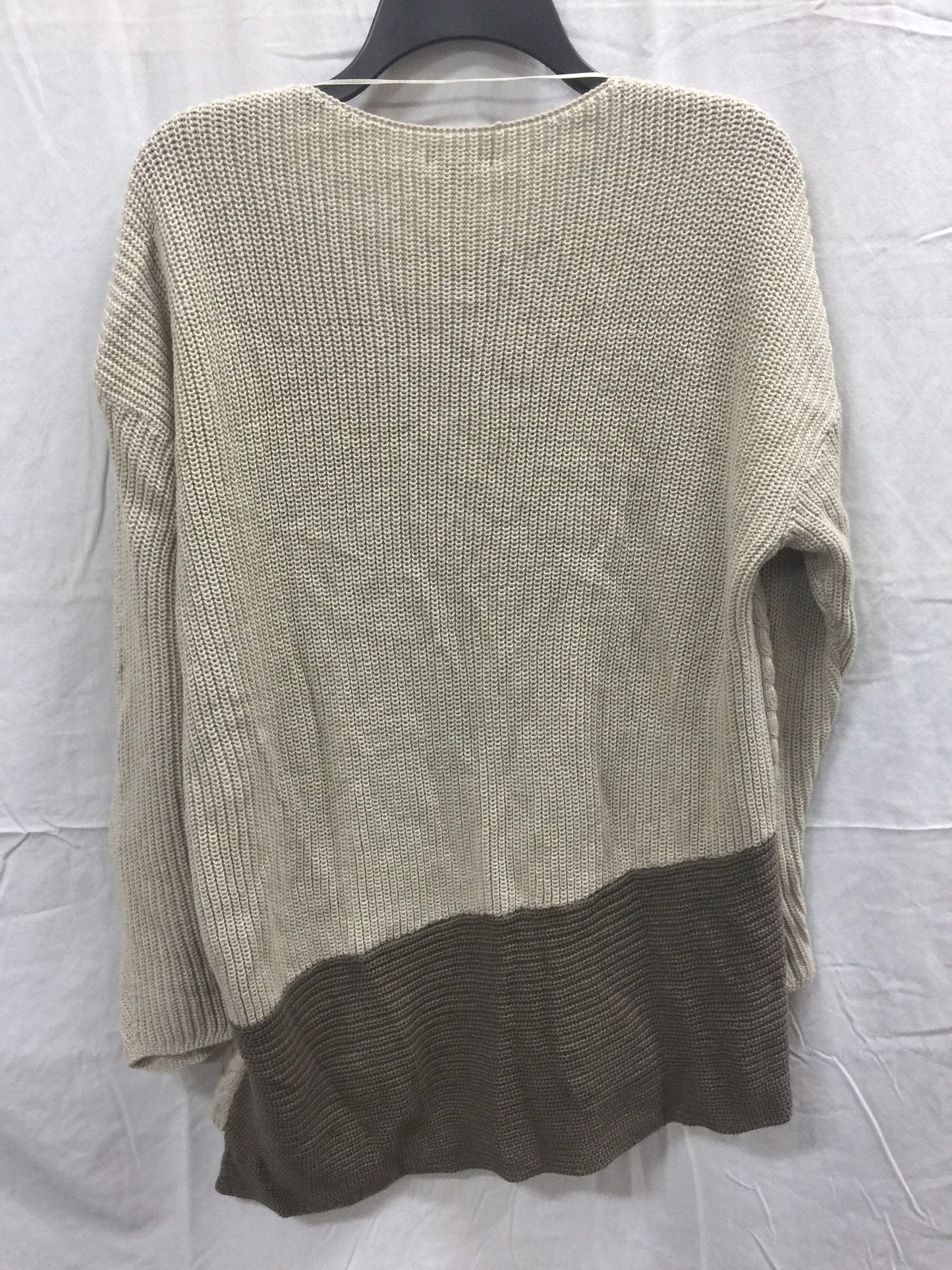 Style & Co Sweater Asymmetrical Cable Tunic Beige PXS