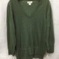 Style Co High-Low V-Neck Sweater Grass Heather M