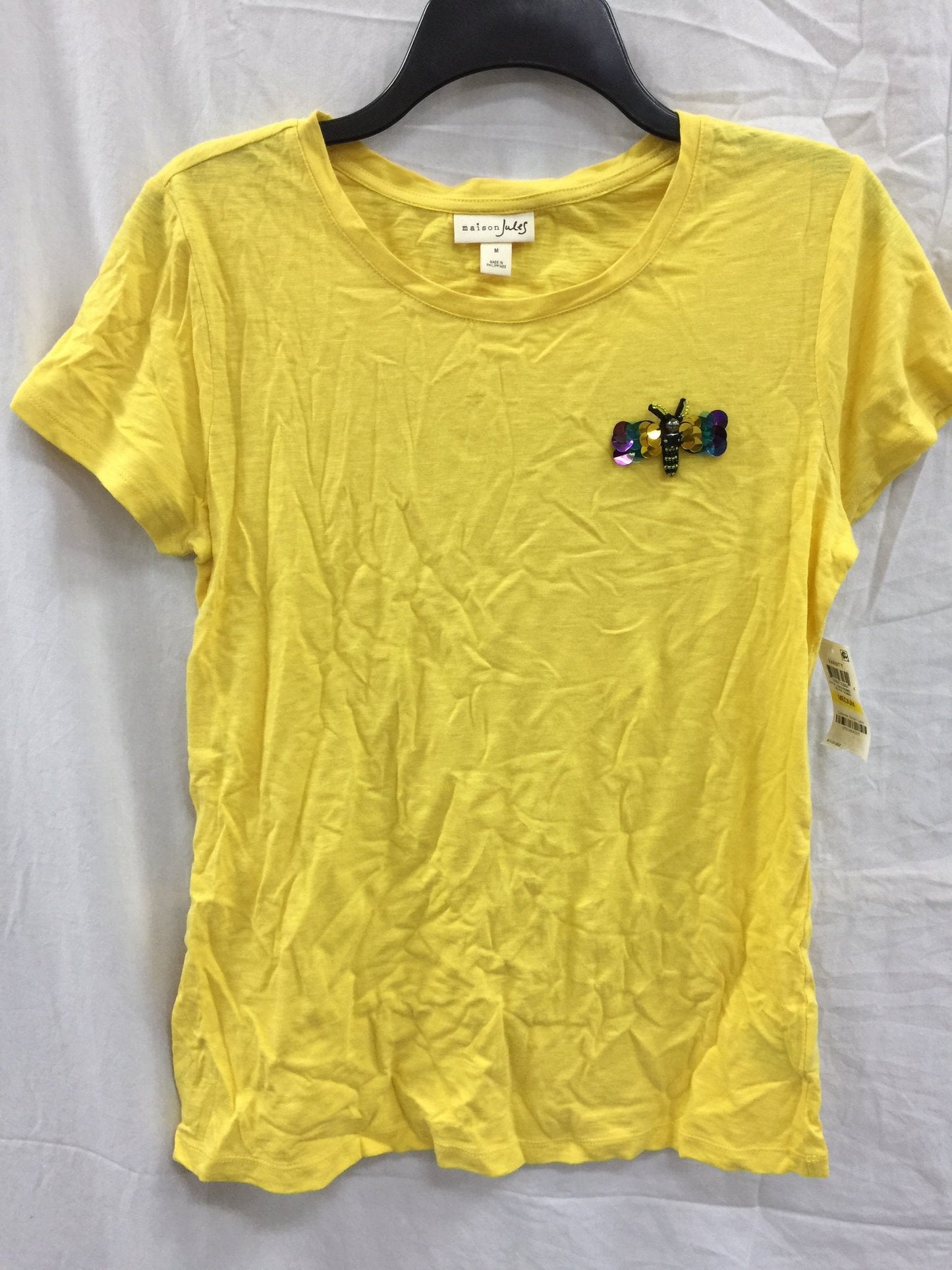 Maison Jules Women's T-shirt Yellow Bee Medium