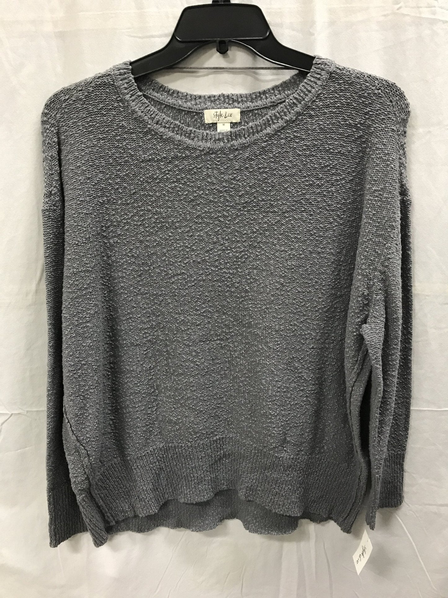 STYLE & CO Sweater Test Oversize Pullover Med Gray M