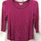 JM COLLECTION 3/4 Sleeve Solid Rayon Span Tee Purple PXL
