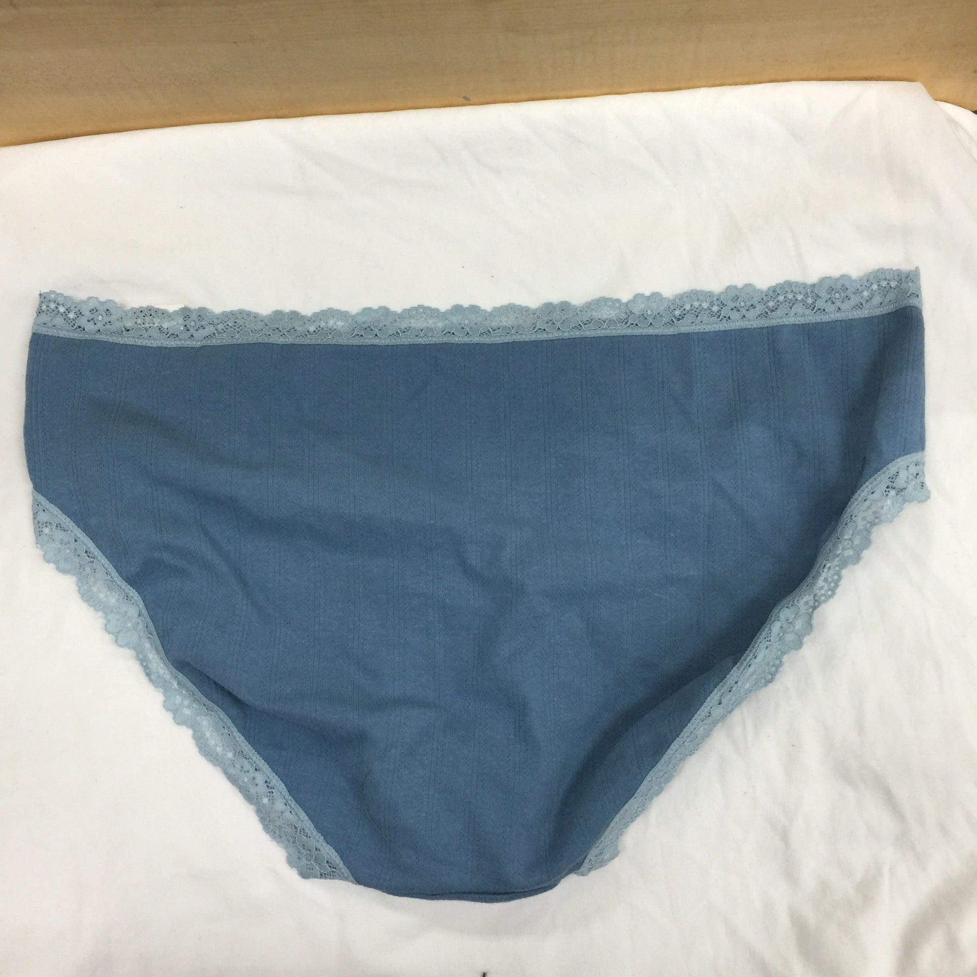 Jenni Women's Cotton Lace Trim Hipster Underwear (XXXL, Blue