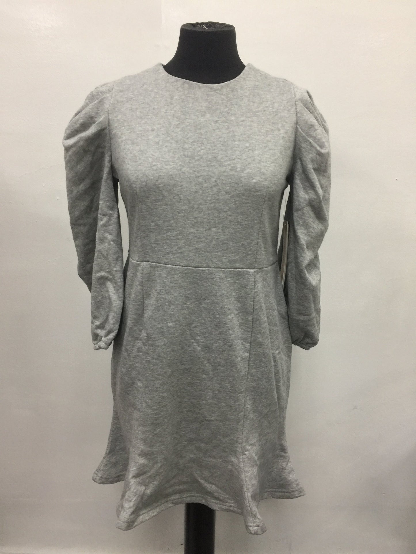Aqua Women Puff Sleeve Sweatshirt Dress, Gray, S