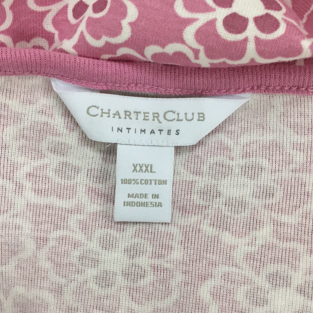 Charter Club Printed Cotton Knit Pajama T-S Floral Orchid Smoke XXXL