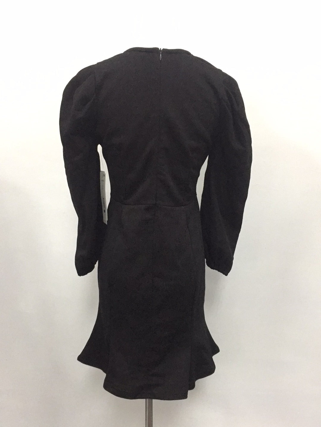 Aqua Women Puff Sleeve Sweatshirt Dress, Black, S