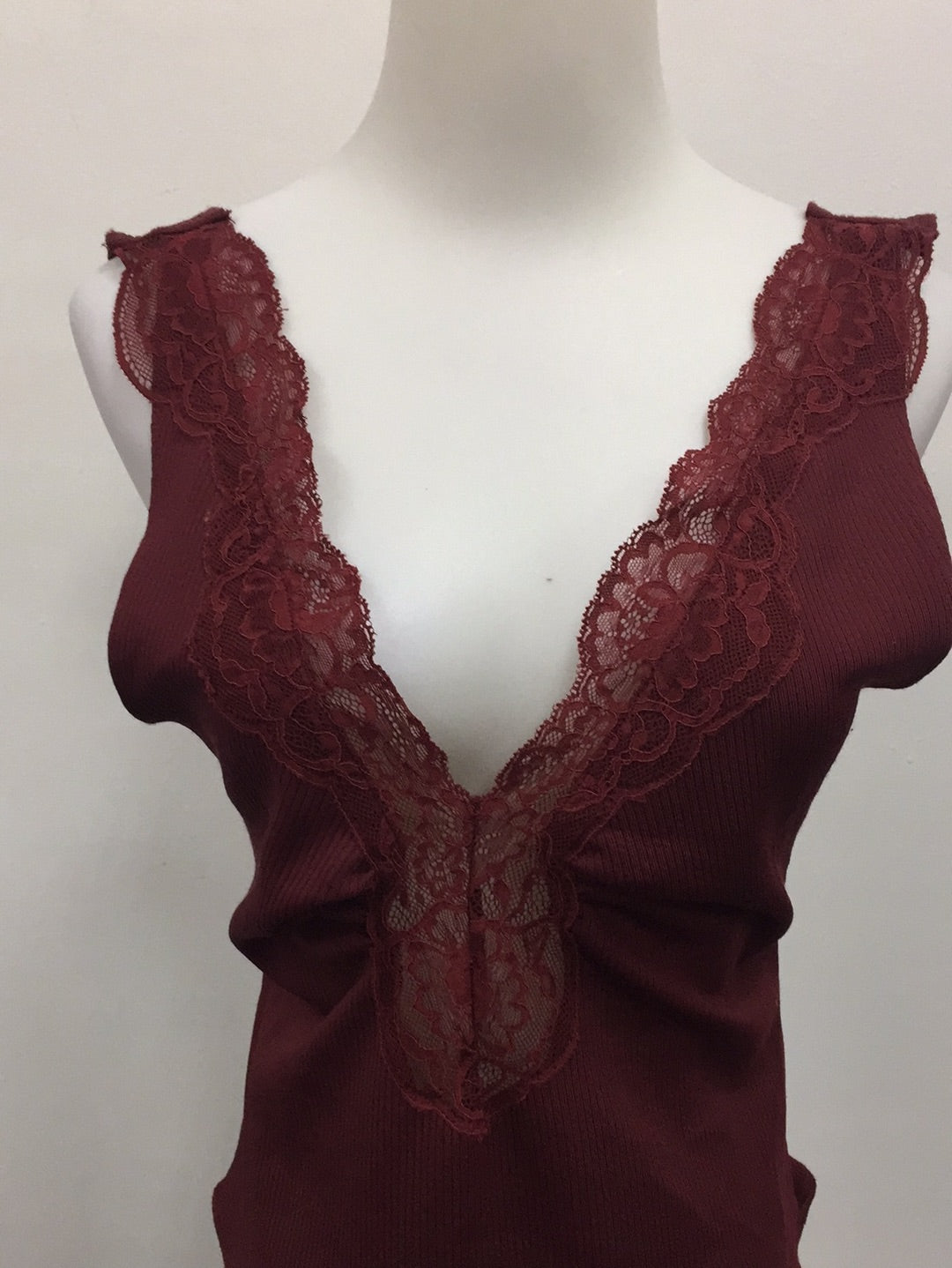 Free People First Call Bodysuit Pomegranite Wine M