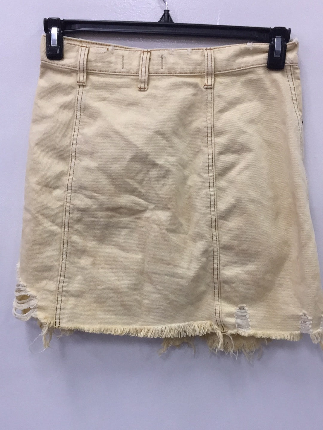 Free People Parker Cotton Ripped Denim Skirt Cream 28