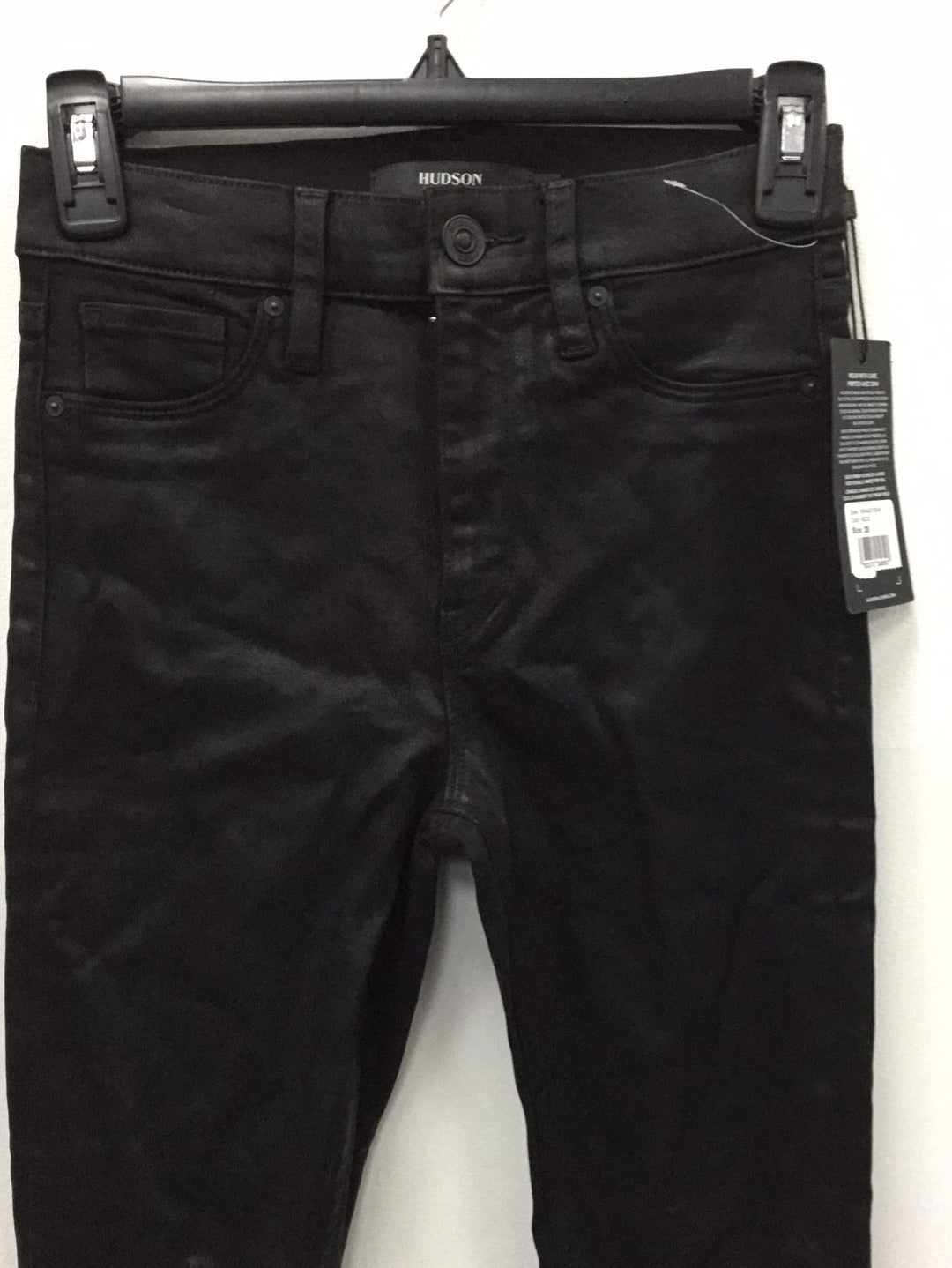 Hudson Jeans Barbara Coated Skinny Jeans Black 25