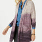 Style & Co. Women's Open Front Marled-Knit Hooded Cardigan ( Grape) (XL)